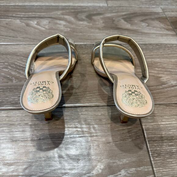 Vince Camuto Gold Aslee Square Toe Sandals Sz 8.5 - Picture 8 of 14